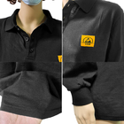 ESD Long Sleeve POLO Shirt With ESD Symbol Meets Garment Standard EN 61340-5-1