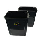 Black Plastic Antistatic Electrostatic Cleanroom Tool Box Trash Can / ESD Waste Bin