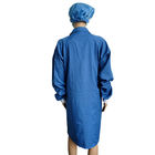 ESD Dustproof Gown Spandex Cuff Dust Free Polyester Lint Free Smock For Lab Cleanroom