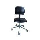 Static Dissipative ESD Safe Chairs PU Work Stool Foot Ring And Arm Rest Black Color