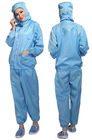 Cleanroom ESD Safe Clothing Polyester Anti Static Jacket And Pants Class 1000 - 10000