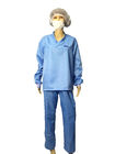 Cleanroom ESD Safe Clothing Polyester Anti Static Jacket And Pants Class 1000 - 10000