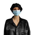 Black 4% Carbon Fiber Unisex ESD Safe Clothing Anti Static With Cap