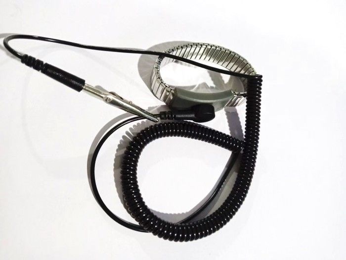 Metal Stainless Steel ESD Wrist Strap Black Static Dissipative 1.8m 2.4m 3.6m Cord Length