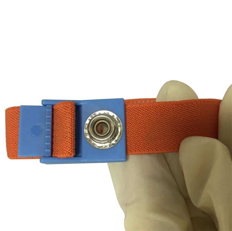 ISO / SGS Elastic Anti Static Wrist Band Esd Wristband Adjustable 4MM Snap