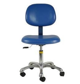 Industrial Comfortable ESD Safe Chairs PU Leather Color Black Or Blue Arm Rest Optional