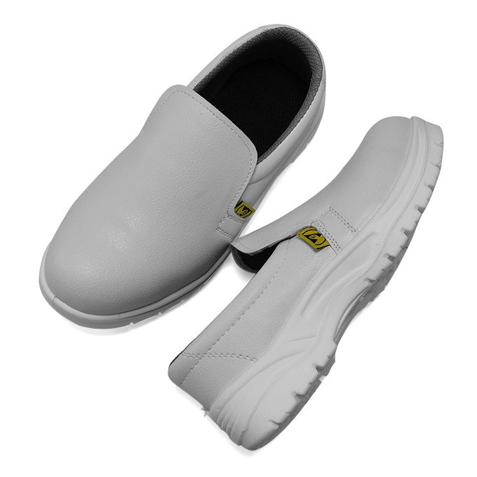 Cleanroom ESD Antistatic White Steel Toe Breathable Safety Shoe ESD