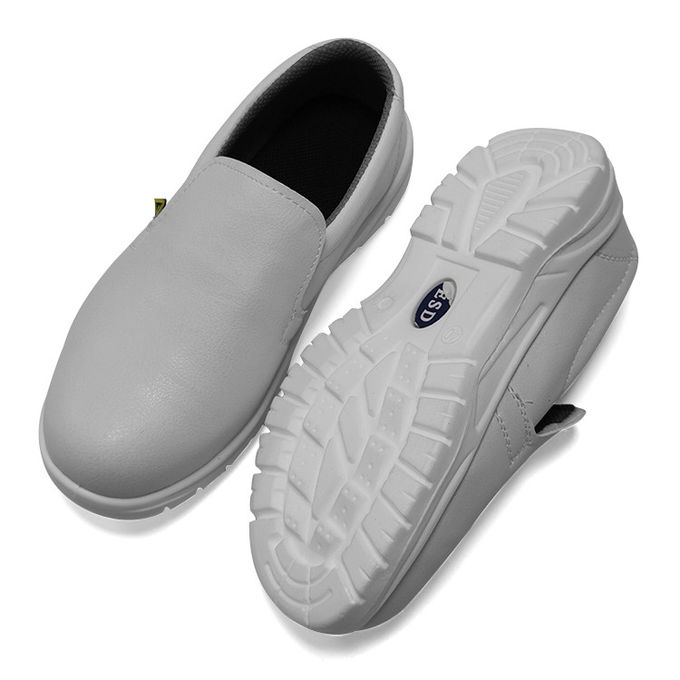 Cleanroom ESD Antistatic White Steel Toe Breathable Safety Shoe ESD