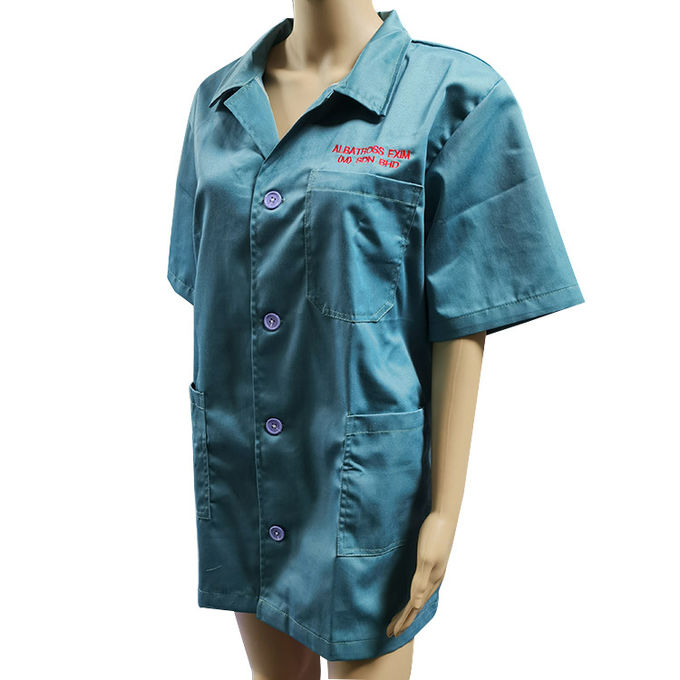 Cleanroom 65% Polyester 35% Cotton Short Sleeve ESD apparel 2