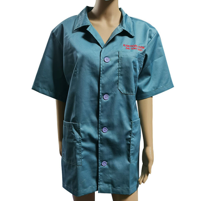 Cleanroom 65% Polyester 35% Cotton Short Sleeve ESD apparel 1
