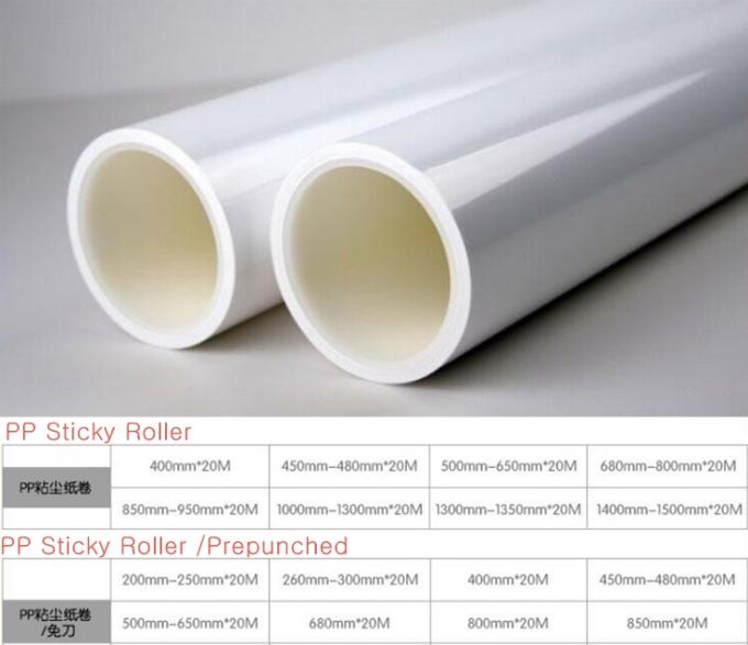PP Machine Cleanroom Sticky Roller White Color For PCB LCD LED Factory 0