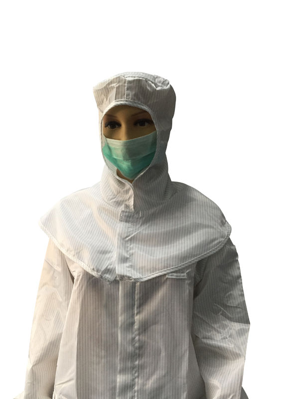 Cleanroom ESD Safe Clothing Polyester Anti Static Jacket And Pants Class 1000 - 10000 4