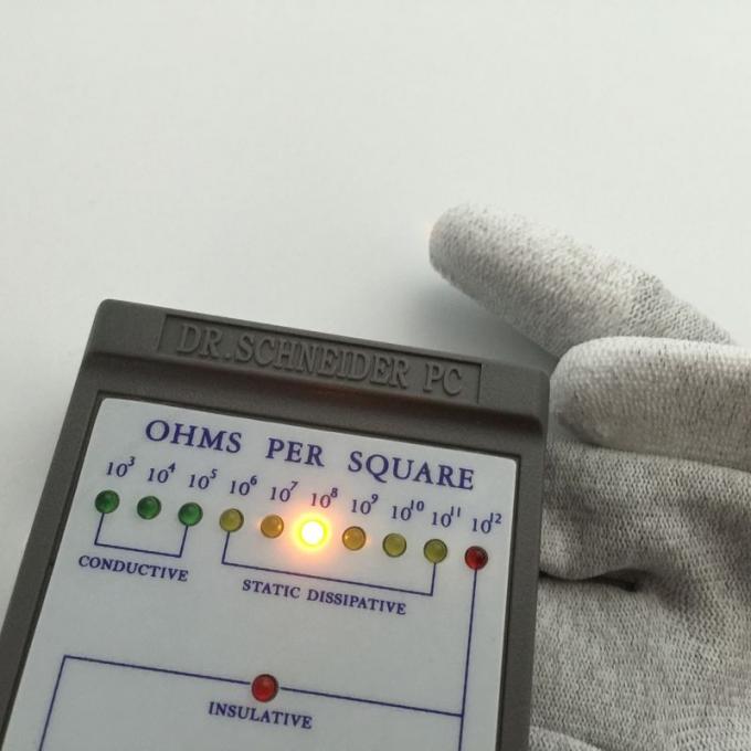 ESD PU Top Coated Anti Static Gloves Polyester Liner With Carbon Filament Knitted 1