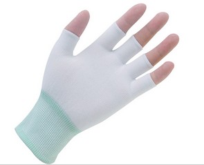 Half Finger Seamless Polyester Liner Gloves Reusable For Cleanroom 0
