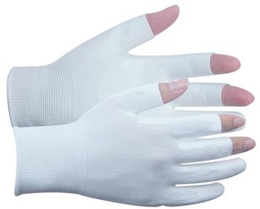 Half Finger Seamless Polyester Liner Gloves Reusable For Cleanroom 1