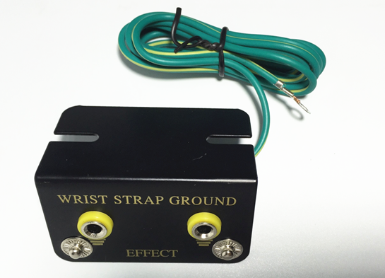 PVC / PU ESD Wrist Strap Dual Metal Bench Mount Ground Socket Ring Terminal Connector 2