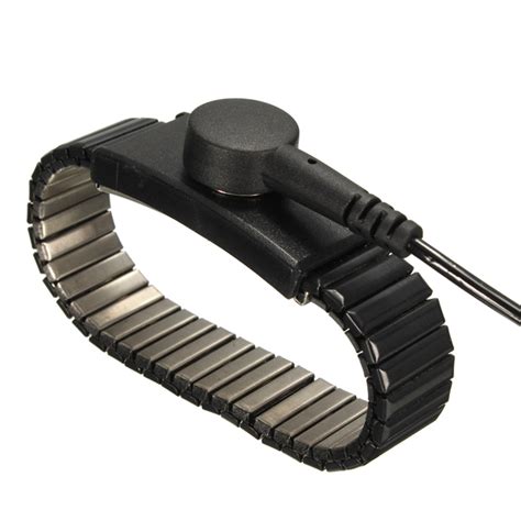 Metal Stainless Steel ESD Wrist Strap Black Static Dissipative 1.8m 2.4m 3.6m Cord Length 0