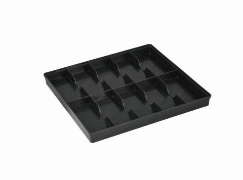 Stackable Black Plastic Conductive Tray Polypropylene For Small Parts Storage 0