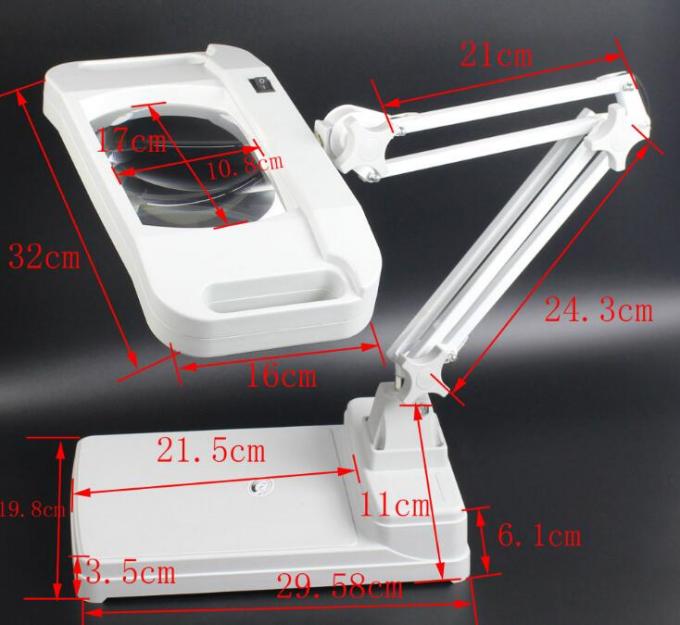 Large Lens Illuminated Magnifying Lamp Desktop LED Source Size 177mm X 113mm 0