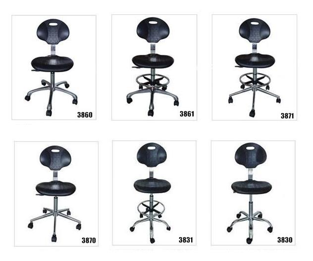 Back Rest ESD Cleanroom Chairs Polyurethane Seatings Non Slip Strips PU Foamed 0