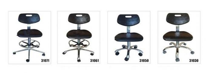 Workplace Anti Static Stool ESD Safe Chairs Polyurethane Material Chrome Five Star Base 0