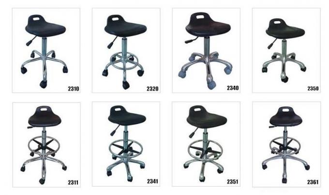 Pneumatic Rotatable ESD Task Chair Polyurethane Stool w/Handle Hole 40mm Thickness 0