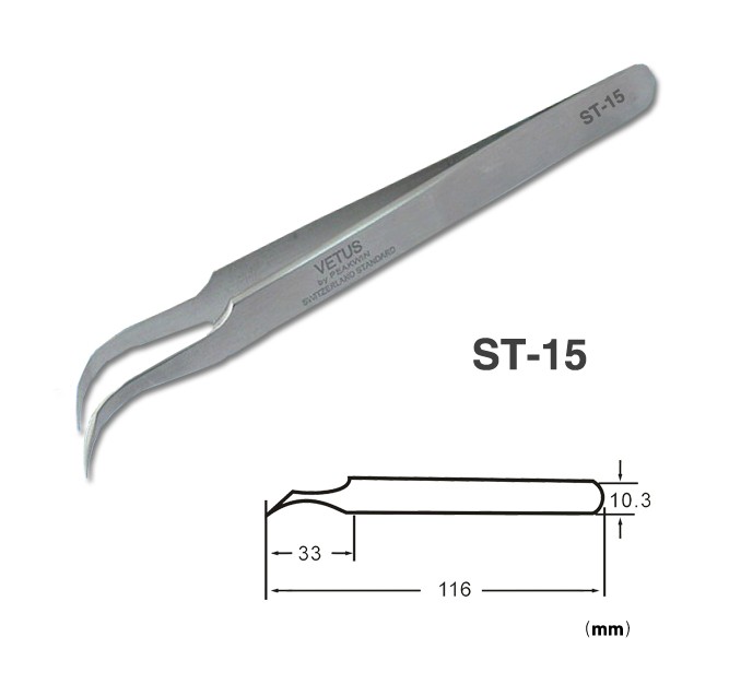 Metal Color Non ESD Safe Tools VETUS Precision Stainless Steel Tweezer 5