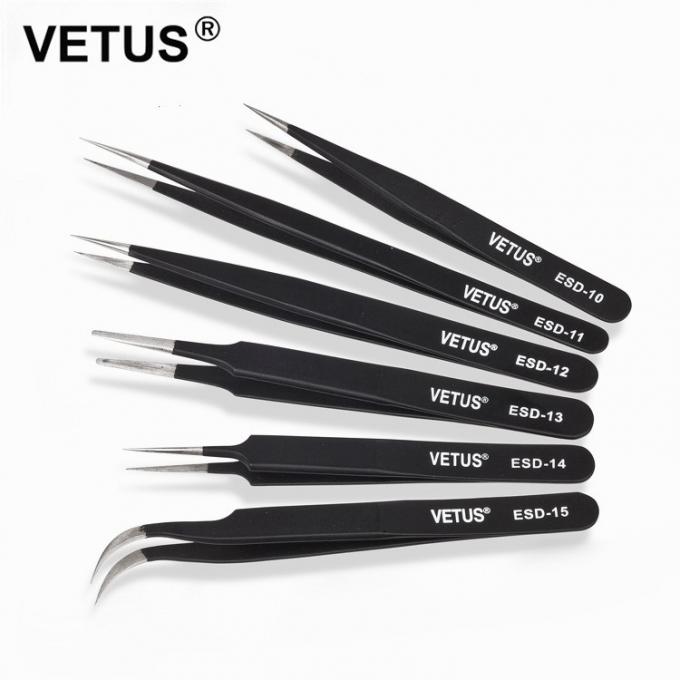 Safe Precision ESD Esd Plastic Tweezers AISI 302 Material Length 110 - 140mm 16