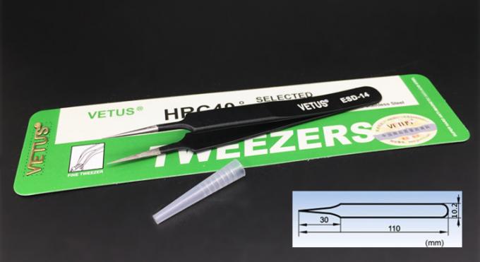 Safe Precision ESD Esd Plastic Tweezers AISI 302 Material Length 110 - 140mm 24