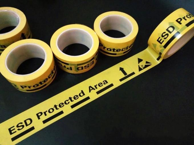 Acrylic Adhesive Yellow Vinyl Floor Tape For Marking Off ESD Protected