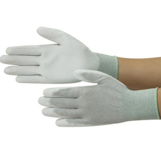 PU Palm Coated Carbon Anti Static Gloves ESD Safe Materials EN 388 / 4131 Standard 0