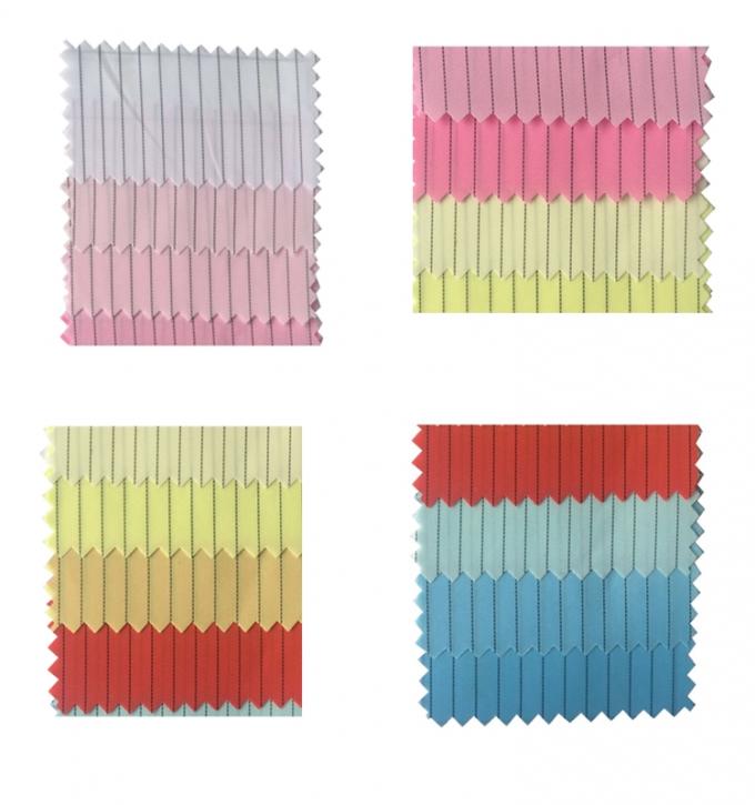 Dust Free ESD Fabric 5mm Stripe 100D X 100D Woven Twill For Workwear ESD Cap 0