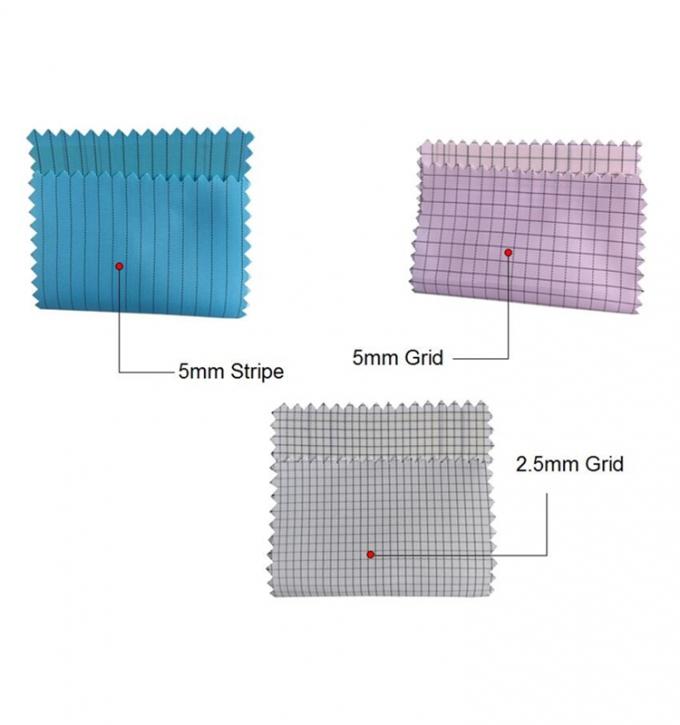 Dust Free ESD Fabric 5mm Stripe 100D X 100D Woven Twill For Workwear ESD Cap 3