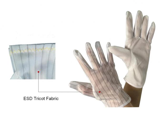 10MM Stripe Knitted Anti Static Polyester Fabric Cleanroom ESD Gloves Fabric 1