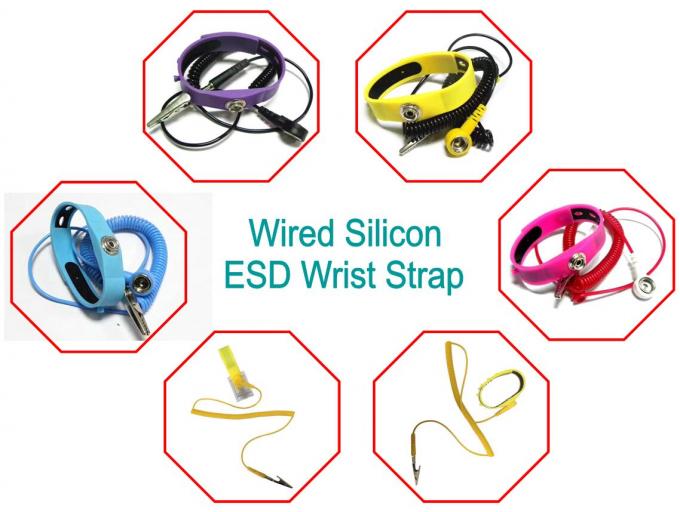 Silicon Anti Static Wristband Coil Cord Dia. 2.5mm Length 2.4m Purple Pink Blue Yellow 0
