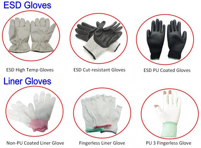 Half Finger Seamless Polyester Liner Gloves Reusable For Cleanroom 2