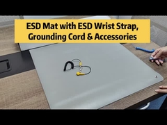 ESD Grey PVC Table Mat Antistatic Mat With Button For Antistatic Area