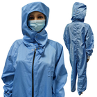 Blue Washable Dust Free ESD Garment Anti Static For Cleanroom Industry