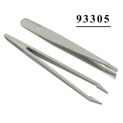 ESD Safe Tools Tiny Plastic Bend Tip Cosmetic Tweezers White