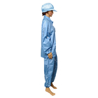 Blue 5mm Stripe Polyester Lint Free ESD Suit For Industrial Workwear