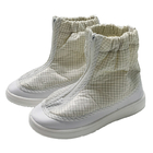 White Antistatic PU Gird ESD Fabric Short Boots For Cleanroom