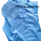 Fluid Repellent Static Control Clean Room ESD Polyester Fabric With 5mm Carbon Stripe