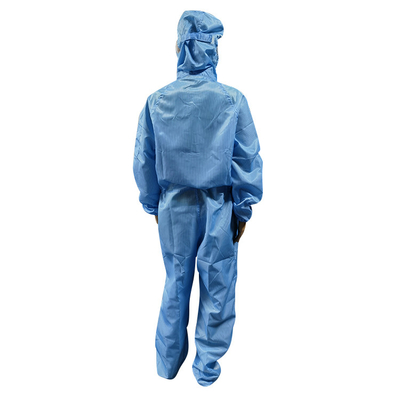 Washable Lightweight Clean Room Anti Static Overall With 99% Polyester 1% Carbon