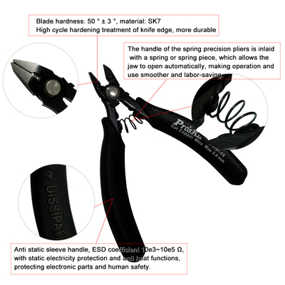 Static Dissipative Handle ESD Safe Pliers For Electronics And Fine Mechanics Work