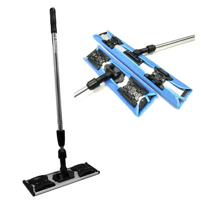 Aluminum Microfiber Flat Mop For Floor Cleaning, Adjustable Telescopic Stainless Steel Handle