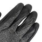 Black 18 Knitted Safety Work Glove Level 3 Cut Resistant Rubber Palm Coated Gloves