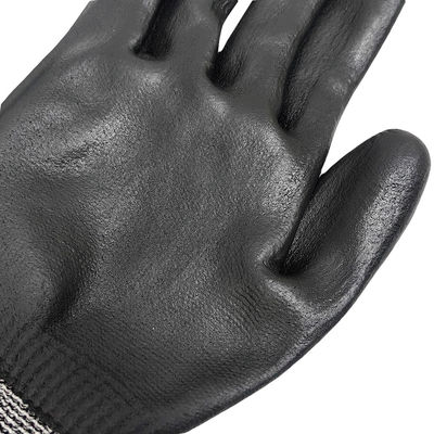 Black 18 Knitted Safety Work Glove Level 3 Cut Resistant Rubber Palm Coated Gloves