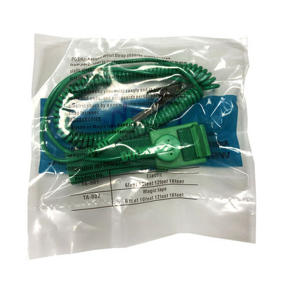 Lab ESD Area Workshop Use Wristband Green Antistatic PU Wrist Strap 1.8M