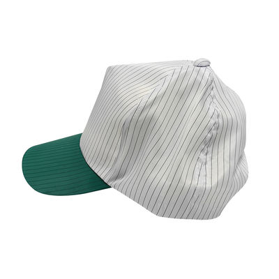 Cleanroom ESD 5mm Stripe Polyester Hat Dust Free Work Anti Static Baseball Cap