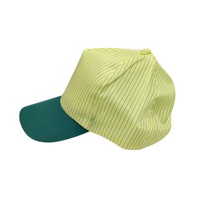 Cleanroom ESD 5mm Stripe Polyester Hat Dust Free Work Anti Static Baseball Cap